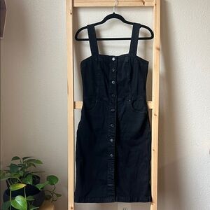 GAP Black Denim Button-Down mini Dress